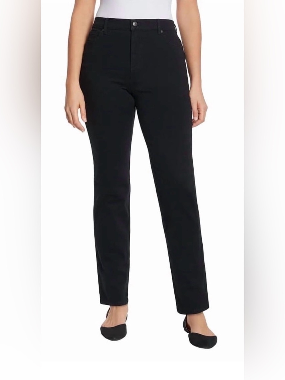 Gloria Vanderbilt Black Straight-Leg Jeans